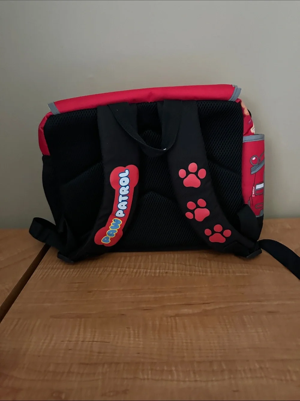 Paw Patrol Red Kids Backpack with Fire Truck Art